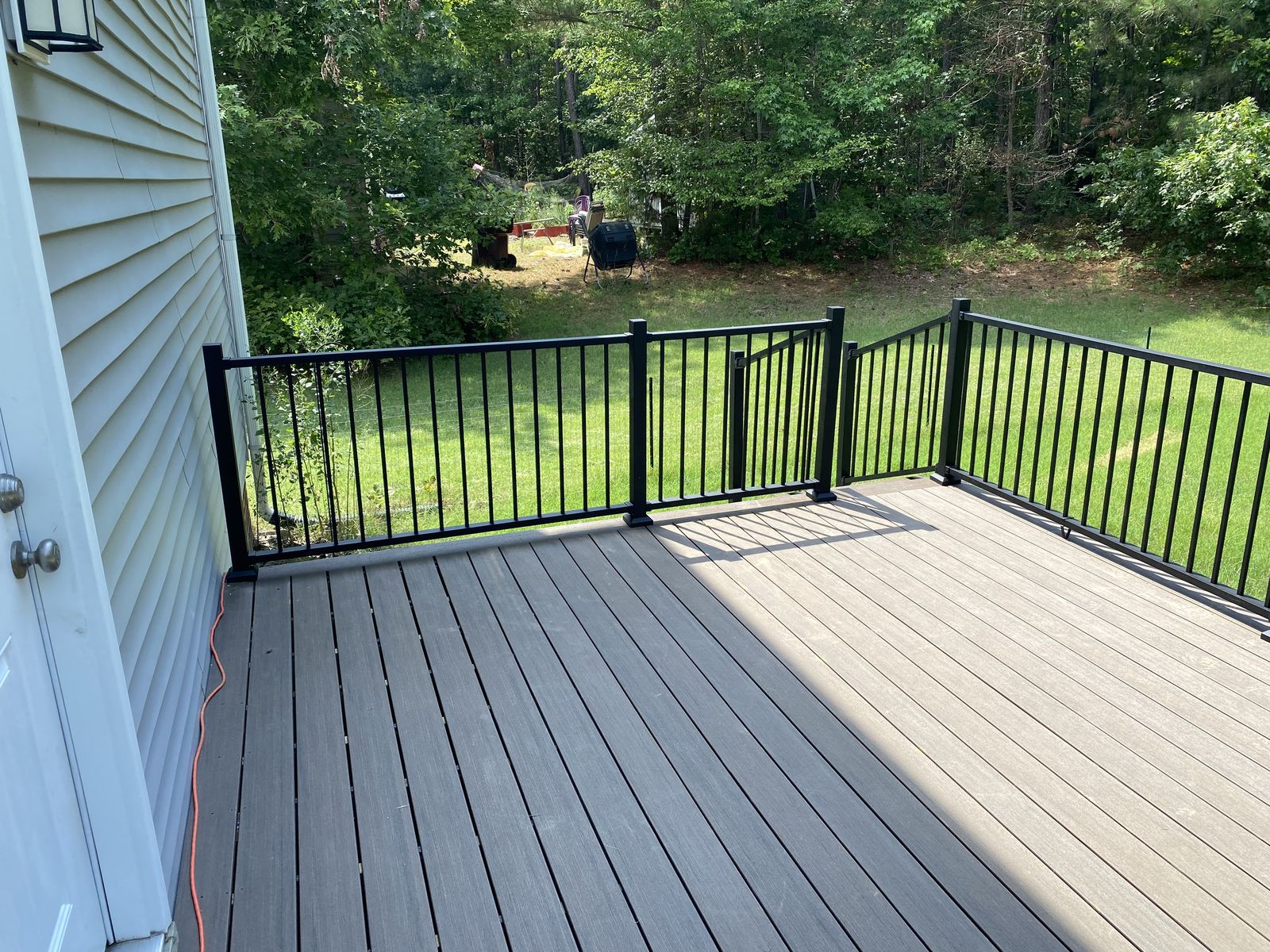 A finished deck showing tight, level board work